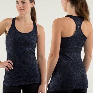 lululemon athletica Navy Blue Paisley Tank Top